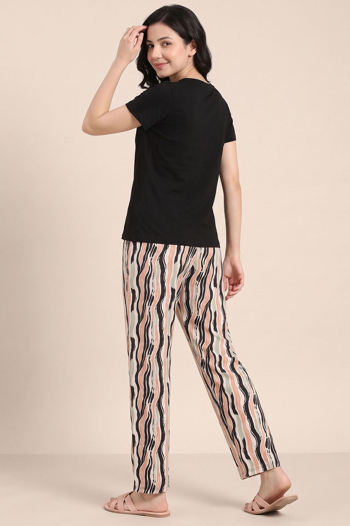 Zivame Naps Buttersoft Knit Poly Pyjama Set - Black Beauty — image 4